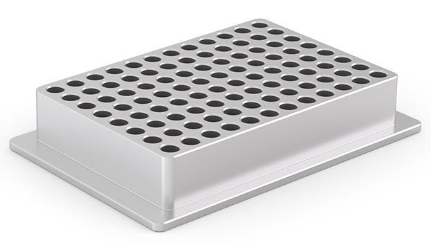 96-well block 96-well aluminum block adapter.