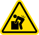 Caution: Heavy object Heavy object warning symbol