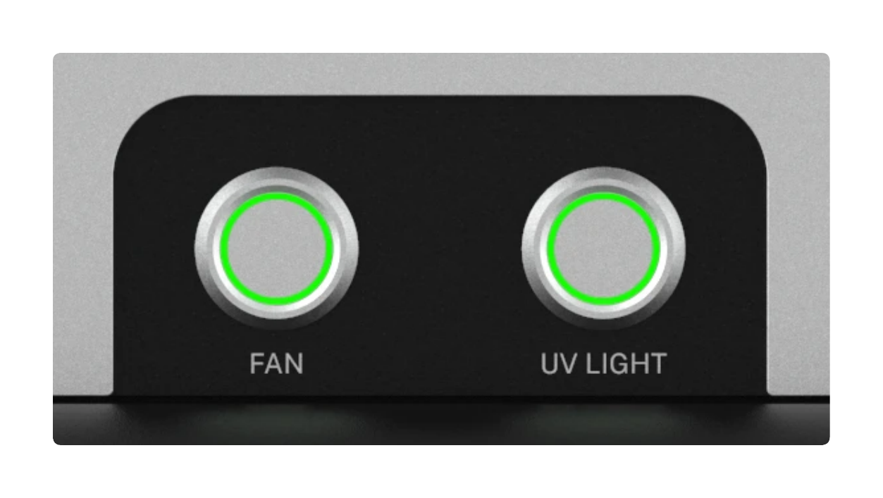HEPA/UV Module button controls HEPA/UV Module button controls