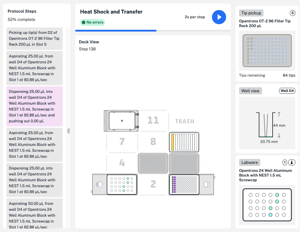 Image showing the protocol visualization screen for a protocol.