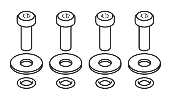 M4x12 screws, washers, O-rings Window screws