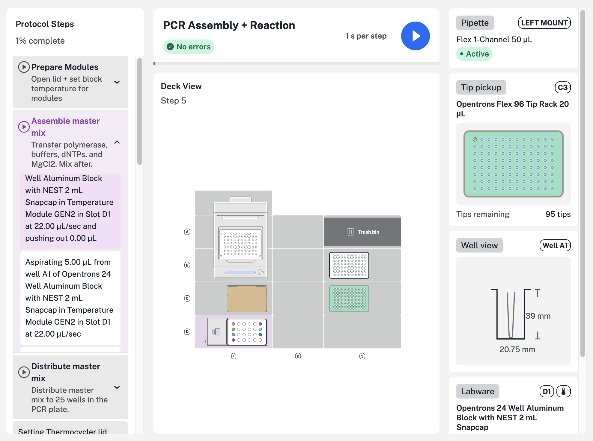 Image showing the protocol visualization screen for a protocol with step groups.